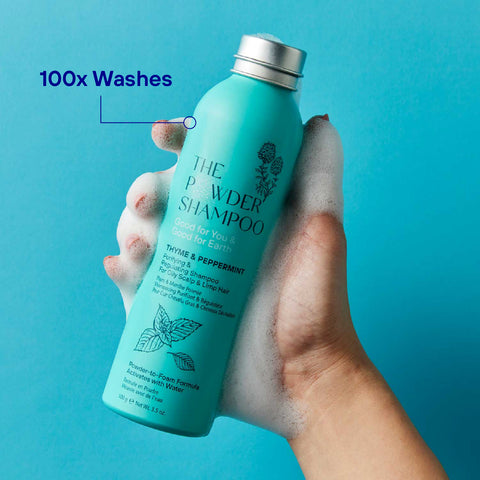 Purifying & Regulating Foaming Powder Shampoo 100g for Oily Scalp & Limp Hair Sustainable, Vegan, Plastic-Free