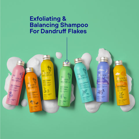 Exfoliating & Balancing Foaming Powder Shampoo 100g for Loose Dandruff Flakes Sustainable, Vegan, Plastic-Free
