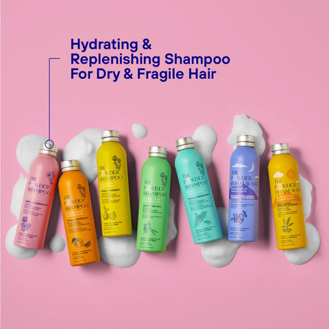 Hydrating & Replenishing Shampoo Powder 100g Aluminum Bottle for Dry & Fragile Hair Sustainable, Vegan, Plastic-Free