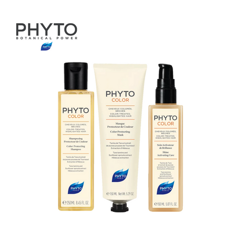 Phytocolor Hair Color Care Routine Set - Shampoo, Mask and Care Gel
