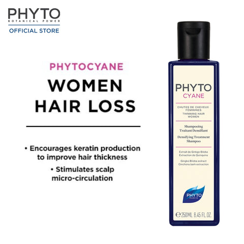 Phytocyane #1 Best-Selling Women's Revitalising and Densifying Treatment Shampoo 250ml for Fuller, Stronger Hair