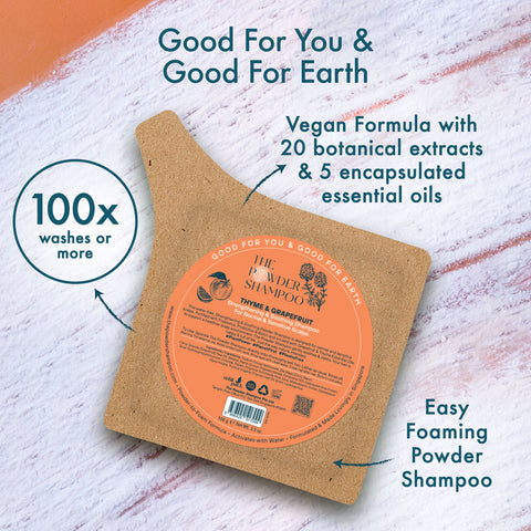 Strengthening & Soothing Foaming Powder Shampoo For Normal & Sensitive Scalp 100g Refill Pouch Vegan, Plastic Free